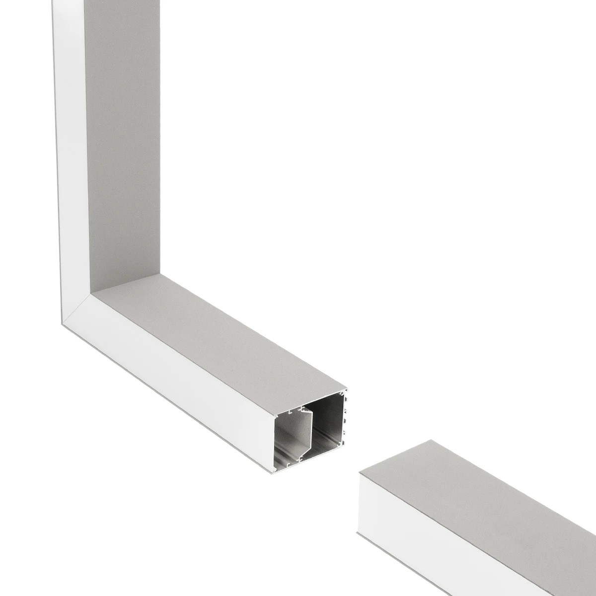 GLOBOSTAR® ALP-CORNER-SIDE90 BRIGHTRAIL 61779 Επιφανειακό / Κρεμαστό Προφίλ Αλουμινίου Γωνία με Λευκό Γαλακτερό Πατητό Κάλυμμα για Ταινίες LED IP20 - Γκρι Ανθρακί Ματ - Μ30 x Π5 x Υ7.5cm - Image 2