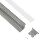 GLOBOSTAR® ALP-LINEAR RECESSA 61787-3M Χωνευτό Προφίλ Αλουμινίου με Λευκό Γαλακτερό Πατητό Κάλυμμα για Ταινίες LED IP20 - Γκρι Ανθρακί Ματ - Μ300 x Π3.5 x Υ4cm - Image 2
