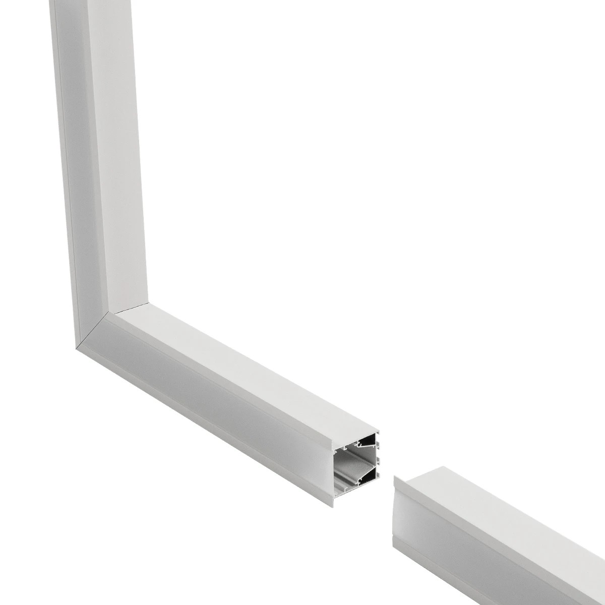 GLOBOSTAR® ALP-CORNER-SIDE90 RECESSA 61788 Χωνευτό Προφίλ Αλουμινίου Γωνία με Λευκό Γαλακτερό Πατητό Κάλυμμα για Ταινίες LED IP20 - Λευκό Ματ - Μ30 x Π3.5 x Υ4cm - Image 2