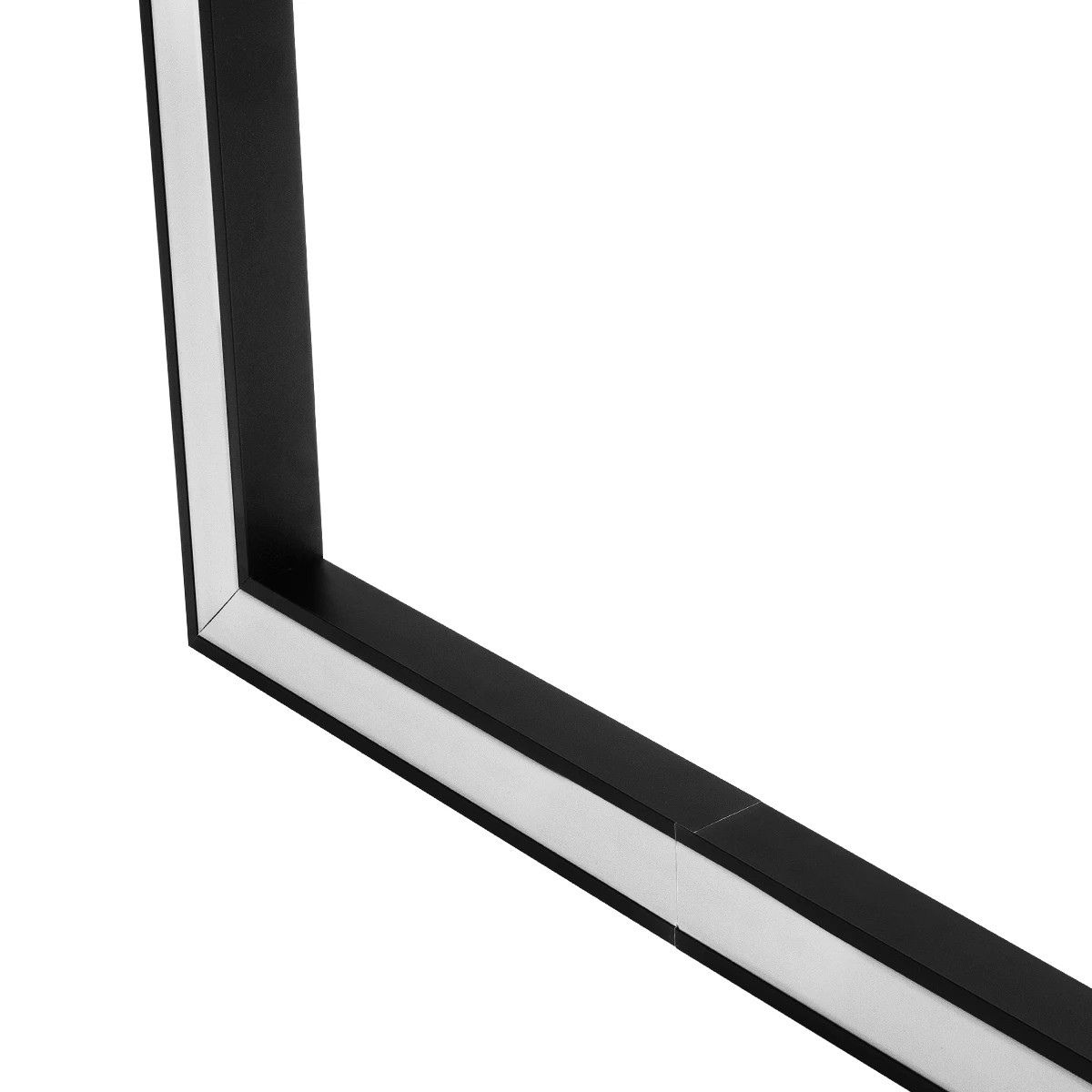 GLOBOSTAR® ALP-CORNER-SIDE90 RECESSA 61789 Χωνευτό Προφίλ Αλουμινίου Γωνία με Λευκό Γαλακτερό Πατητό Κάλυμμα για Ταινίες LED IP20 - Μαύρο Ματ - Μ30 x Π3.5 x Υ4cm - Image 4