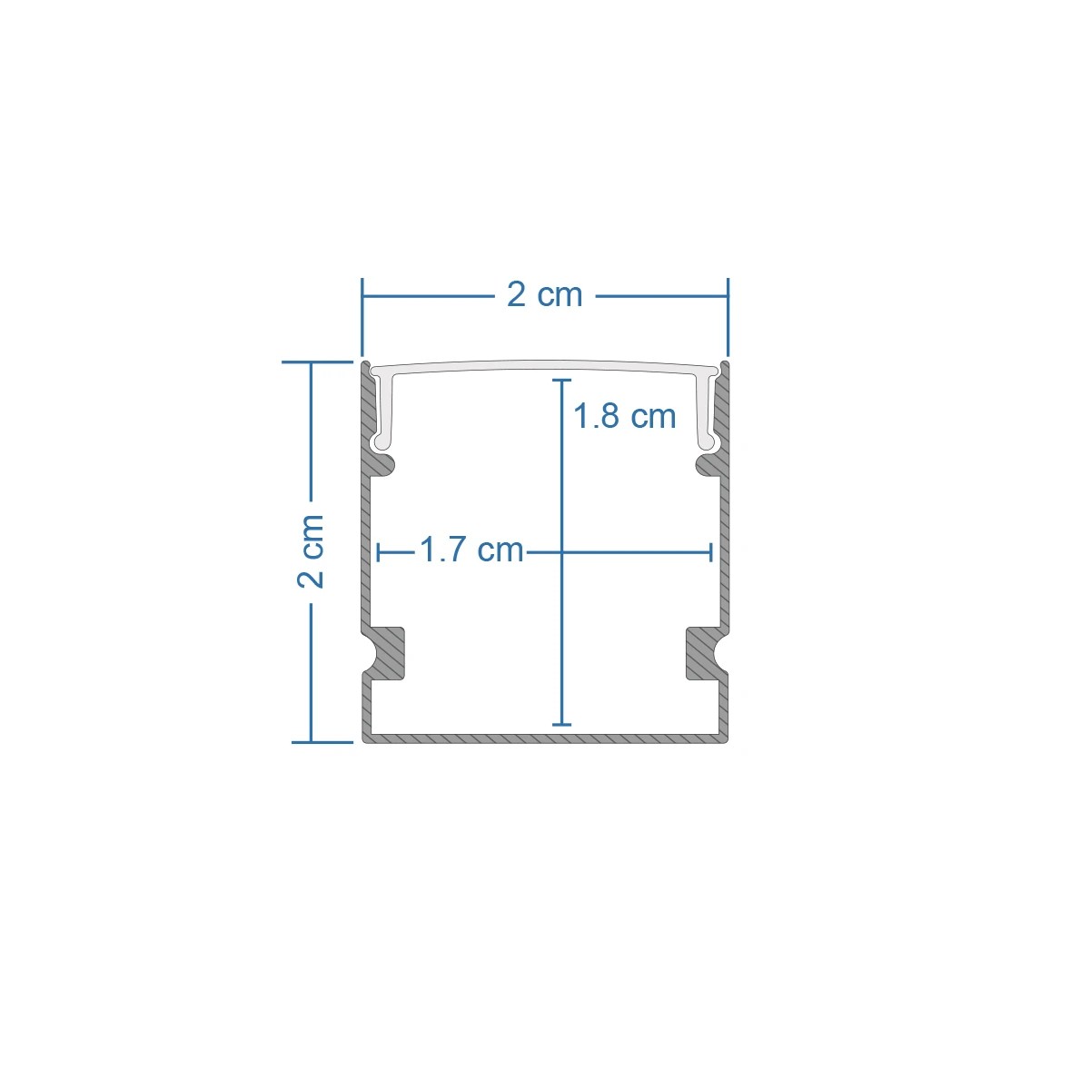 GLOBOSTAR® ALP-LINEAR GLOWTRACK 61798-3M Επιφανειακό Προφίλ Αλουμινίου με Λευκό Γαλακτερό Πατητό Κάλυμμα για Ταινίες LED IP20 - Γκρι Ανθρακί Ματ - Μ30 x Π2 x Υ2cm - Πακέτο 5 Τεμαχίων - Image 6