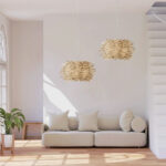 GloboStar® MINORCA 01731 Boho Κρεμαστό Φωτιστικό Ανάρτηση Μονόφωτο 1 x E27 IP20 Μπεζ Ξύλο - Μ60 x Π60 x Y35cm - Image 11