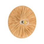 GloboStar® COLOMBO 02277 Boho Επιτοίχιο Φωτιστικό Απλίκα Μονόφωτο 1 x E27 IP20 Μπεζ Ράφια - Μ40 x Π40 x Υ9cm