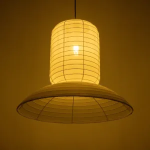 GLOBOSTAR® ROMINA 62003 Μοντέρνο Κρεμαστό Φωτιστικό Οροφής με Ντουί 1 x E27 AC 220-240V IP20 - Λευκό - Μ60 x Π60 x Υ48cm