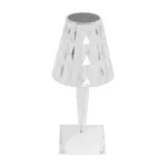 GloboStar® CRYSTAL 62042 Επαναφορτιζόμενο Επιτραπέζιο Φωτιστικό Πορτατίφ LED 1W 100lm 360° DC 5V IP44 RGBW Dimmable με Φορτιστή και Ασύρματο Χειριστήριο IR Διάφανο Πλαστικό - Μ11.5 x Π11.5 x Υ25.5cm - 3 Χρόνια Εγγύηση