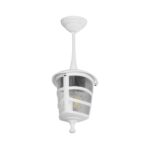 GloboStar® ZARDIN 203-0237 Vintage Κρεμαστό Φωτιστικό Φαναράκι Μονόφωτο 1 x E27 IP44 Λευκό Πλαστικό Σώμα - Μ17 x Π17 x Υ42cm