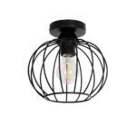 GLOBOSTAR® BITUIN 201-0116 Μοντέρνο Φωτιστικό Οροφής με Ντουί 1 x E27 AC 220-240V IP20 - Μαύρο - Μ21 x Π21 x Υ18cm