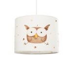 GloboStar® OWL 204-0017 Παιδικό Κρεμαστό Φωτιστικό Φιγούρα Μονόφωτο 1 x E27 IP20 Λευκό Ύφασμα - Μ28 x Π28 x Υ70cm