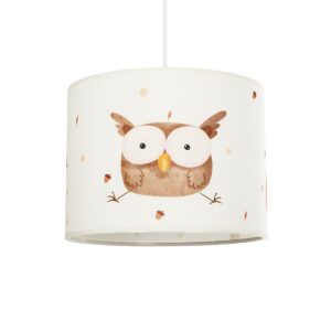GloboStar® OWL 204-0017 Παιδικό Κρεμαστό Φωτιστικό Φιγούρα Μονόφωτο 1 x E27 IP20 Λευκό Ύφασμα - Μ28 x Π28 x Υ70cm