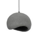 GloboStar® STONE 204-0122 Μοντέρνο Κρεμαστό Φωτιστικό Καμπάνα Μονόφωτο 1 x E27 IP20 Γκρι Πολυστερίνη με Γκρι Ρητίνη - Μ31.5 x Π35 x Υ26cm