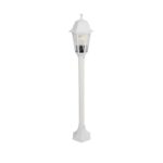 GloboStar® VITRO 203-0202 Vintage Επιδαπέδιο Φωτιστικό Φαναράκι Μονόφωτο 1 x E27 IP44 Λευκό Πλαστικό Σώμα - Μ16 x Π16 x Υ100cm