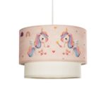 GloboStar® PONY 204-0016 Παιδικό Κρεμαστό Φωτιστικό Φιγούρα Μονόφωτο 1 x E27 IP20 Ροζ Ύφασμα - Μ30 x Π30 x Υ70cm