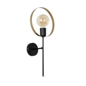 GLOBOSTAR® SOPA 201-0120 Μοντέρνο Φωτιστικό Τοίχου - Απλίκα με Ντουί 1 x E27 AC 220-240V IP20 - Μαύρο - Μ23 x Π15 x Υ51cm