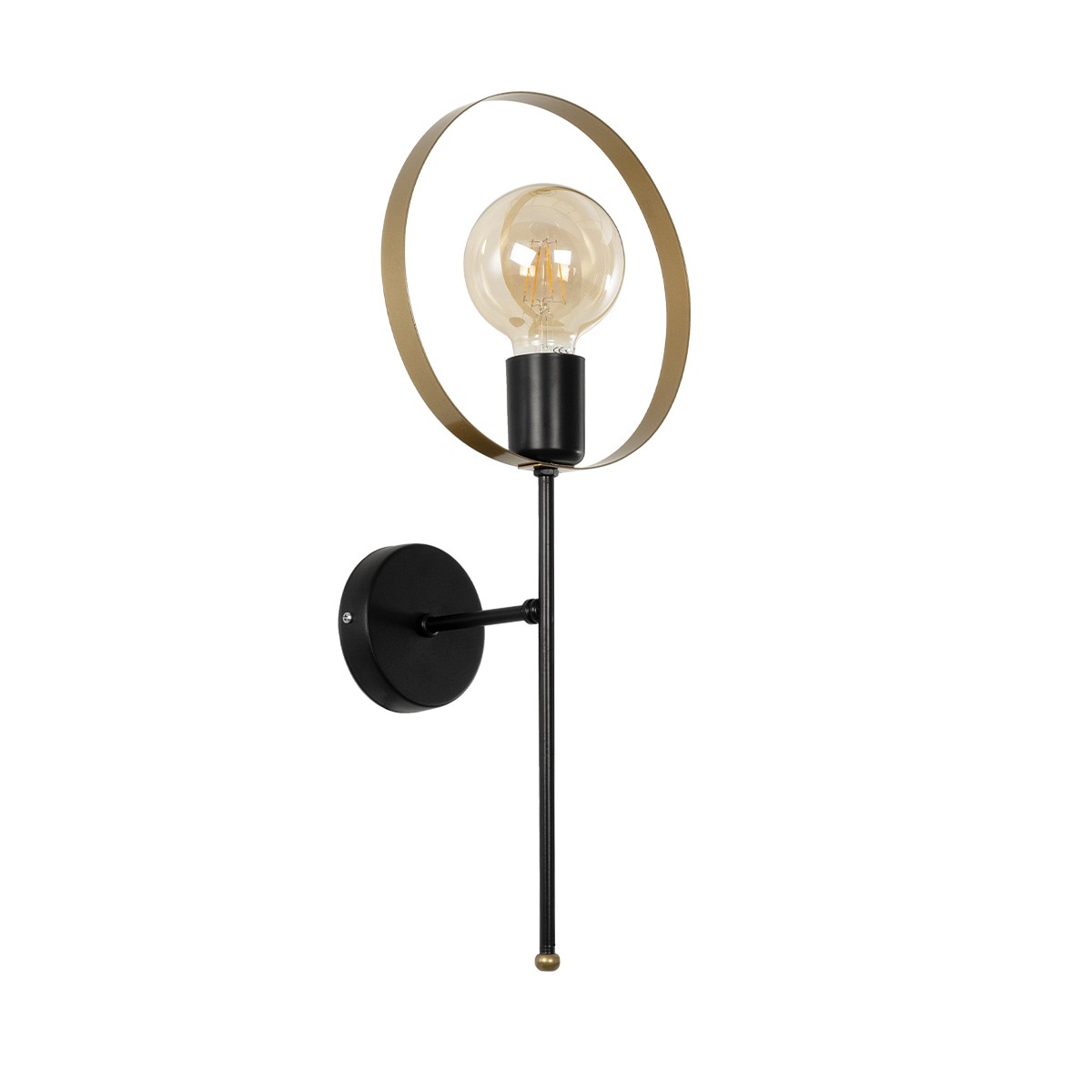 GLOBOSTAR® SOPA 201-0120 Μοντέρνο Φωτιστικό Τοίχου - Απλίκα με Ντουί 1 x E27 AC 220-240V IP20 - Μαύρο - Μ23 x Π15 x Υ51cm