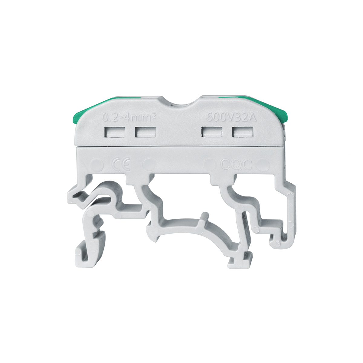 GloboStar® FAST-CONNECT 69902 Μονή Κλέμα Ράγας Ταχείας Σύνδεσης & Διακλάδωσης Καλωδίων για Ηλεκτρολογικούς Πίνακες - 1 x Είσοδος & 1 x Έξοδος με Συμβατή Διατομή Καλωδίων 0.2mm² έως 4mm² - 600V 32A Max - Μ4.5 x Π1 x Υ3.2cm - Γκρι & Πράσινο - Πακέτο 10 Τεμαχίων - 5 Years Warranty - Image 3