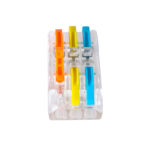 GloboStar® FAST-CONNECT 69908 Τριπλή Κλέμα Ταχείας Σύνδεσης & Διακλάδωσης Καλωδίων - 3 x Είσοδοι & 3 x Έξοδοι με Συμβατή Διατομή Καλωδίων 0.08mm² έως 2.5mm² - 250V/4KV 32A Max - Μ4 x Π4 x Υ1.5cm - Διάφανο με Πορτοκαλί, Κίτρινο & Μπλε - Πακέτο 5 Τεμαχίων - 5 Years Warranty - Image 3