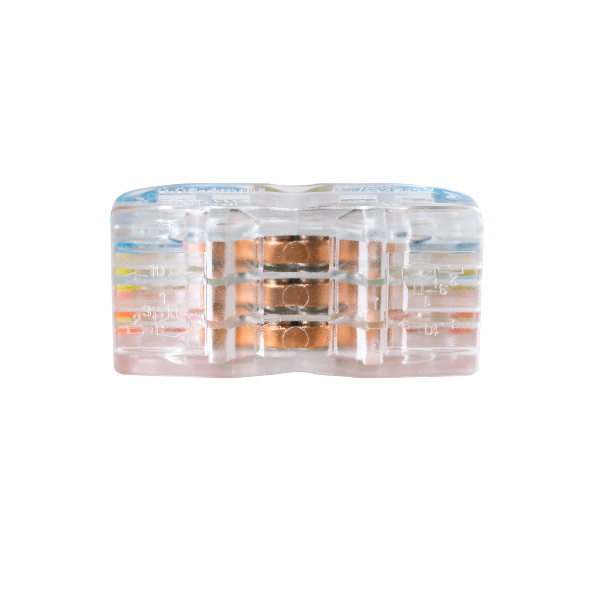 GloboStar® FAST-CONNECT 69908 Τριπλή Κλέμα Ταχείας Σύνδεσης & Διακλάδωσης Καλωδίων - 3 x Είσοδοι & 3 x Έξοδοι με Συμβατή Διατομή Καλωδίων 0.08mm² έως 2.5mm² - 250V/4KV 32A Max - Μ4 x Π4 x Υ1.5cm - Διάφανο με Πορτοκαλί, Κίτρινο & Μπλε - Πακέτο 5 Τεμαχίων - 5 Years Warranty - Image 4