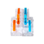 GloboStar® FAST-CONNECT 69909 Διπλή σε Τετραπλή Κλέμα Ταχείας Σύνδεσης & Διακλάδωσης Καλωδίων - 2 x Είσοδοι & 4 x Έξοδοι με Συμβατή Διατομή Καλωδίων 0.08mm² έως 2.5mm² - 250V/4KV 32A Max - Μ2.6 x Π4 x Υ1.5cm - Διάφανο με Πορτοκαλί & Μπλε - Πακέτο 5 Τεμαχίων - 5 Years Warranty - Image 4