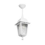GloboStar® SOLME 203-0219 Vintage Κρεμαστό Φωτιστικό Φαναράκι Μονόφωτο 1 x E27 IP44 Λευκό Πλαστικό Σώμα - Μ15 x Π15 x Υ50cm