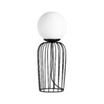 GLOBOSTAR® KAZAF 203-0295 Μοντέρνο Επιτραπέζιο Φωτιστικό Πορτατίφ με Ντουί 1 x E27 AC 220-240V IP20 - Μαύρο & Λευκό - Μ16 x Π16 x Υ40cm