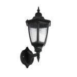 GloboStar® ENGLAND 202-0011 Vintage Επιτοίχιο Φωτιστικό Φαναράκι Μονόφωτο 1 x E27 IP44 Μαύρο Πλαστικό - Μ20 x Π20 x Υ30cm