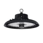 GLOBOSTAR® INDUSTRY 61706 Βιομηχανικό Φωτιστικό Καμπάνα High Bay UFO Τεχνολογίας Smart Group Linkable Control System 2.4Ghz με Αισθητήρα Κίνησης Microwave LED 200W 30000lm SDCM<5 90° AC 85-265V Αδιάβροχο IP65 IK08 Μαύρο Χυτό Αλουμίνιο - Φυσικό Λευκό 5000K - 338 x Sanan Opto SMD Chip & TÜV SÜD Driver - Μ30 x Π30 x Υ16cm - 5 Χρόνια Εγγύηση