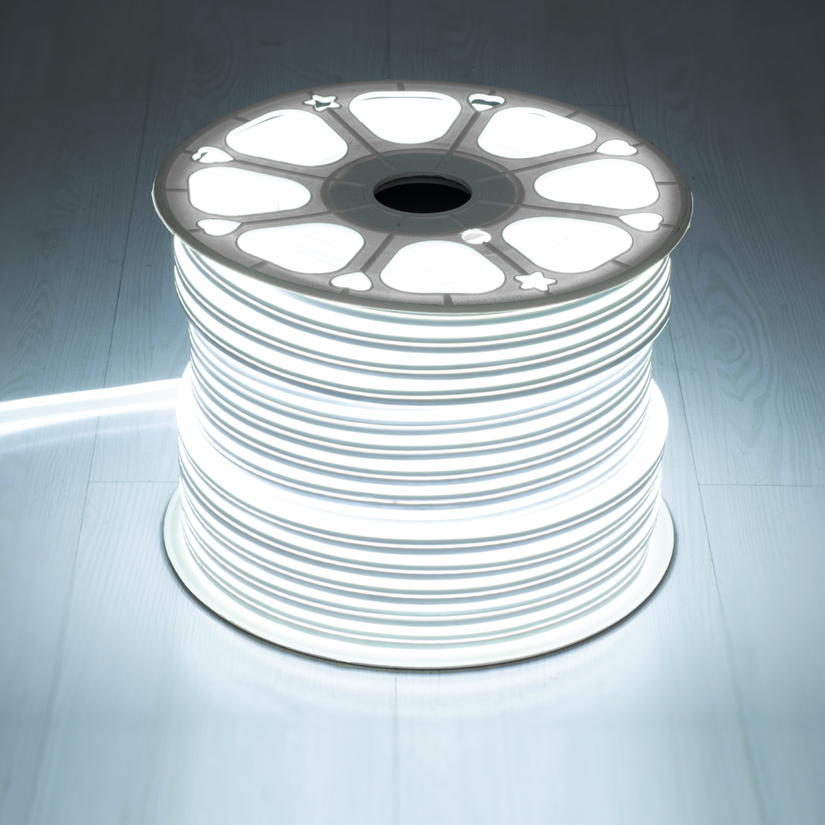 GloboStar® 70480 DOUBLE-SIDED 120°+120° Degree Neon Flex Epistar LED SMD 2835 1m 12W/m 120LED/m 1320lm/m 120°+120° DC 24V Αδιάβροχη IP68 Ψυχρό Λευκό 6000K Dimmable - Image 2