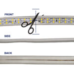 GloboStar® 70511 Wide Ταινία Διπλής Σειράς Epistar LED SMD 2835 1m 24W/m 180LED/m 3288lm/m 120° DC 230V Αδιάβροχη IP68 Φυσικό Λευκό 4500K Dimmable - Image 4