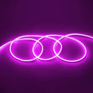 GloboStar® 70577 OVALE 120° Degree Neon Flex Epistar LED SMD 2835 1m 12W/m 120LED/m 1212lm/m 120° DC 230V Αδιάβροχη IP68 Ροζ Dimmable