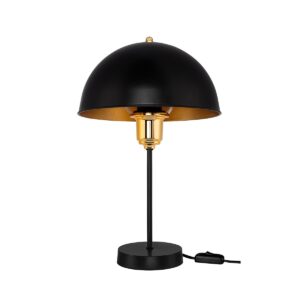 GLOBOSTAR® GAZETA 203-0299 Μοντέρνο Επιτραπέζιο Φωτιστικό Πορτατίφ με Ντουί 1 x E27 AC 220-240V IP20 - Μαύρο & Μπρονζέ - Μ25 x Π25 x Υ39cm