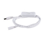 GloboStar® 70681 Καλώδιο Διακόπτης ON/OFF DC 12-24V 180cm από Jack Male 2.1x5.5mm σε Female 2.1x5.5mm Λευκό L185 x W1.9 x H1.5cm - Image 2