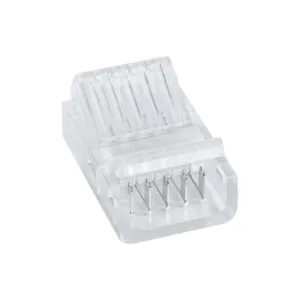 GloboStar® 70757 Ενωτικός Σύνδεσμος για Πολύχρωμη Ταινία LED RGBW 12mm 6 PIN σε Πολύχρωμη Ταινία LED RGBW 12mm 5 PIN Μ2.5 x Π1.5 x Υ1cm Διάφανο