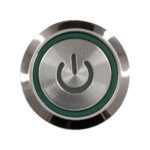 GloboStar® 70787 LED Φωτιζόμενος Διακόπτης Χωνευτός - Μπουτόν PUSH On Ανοξείδωτος DC 12V με Angel Eye Αδιάβροχο Φ18mm IP67 Πράσινο - Image 4