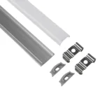 GLOBOSTAR® ALP-LINEAR CURBARIO 70802-1M Επιφανειακό Εύκαμπτο Προφίλ Αλουμινίου με Λευκό Γαλακτερό Πατητό Κάλυμμα για Ταινίες LED IP20 - Ασημί & Λευκό - Μ100 x Π1.8 x Υ0.5cm - Image 2