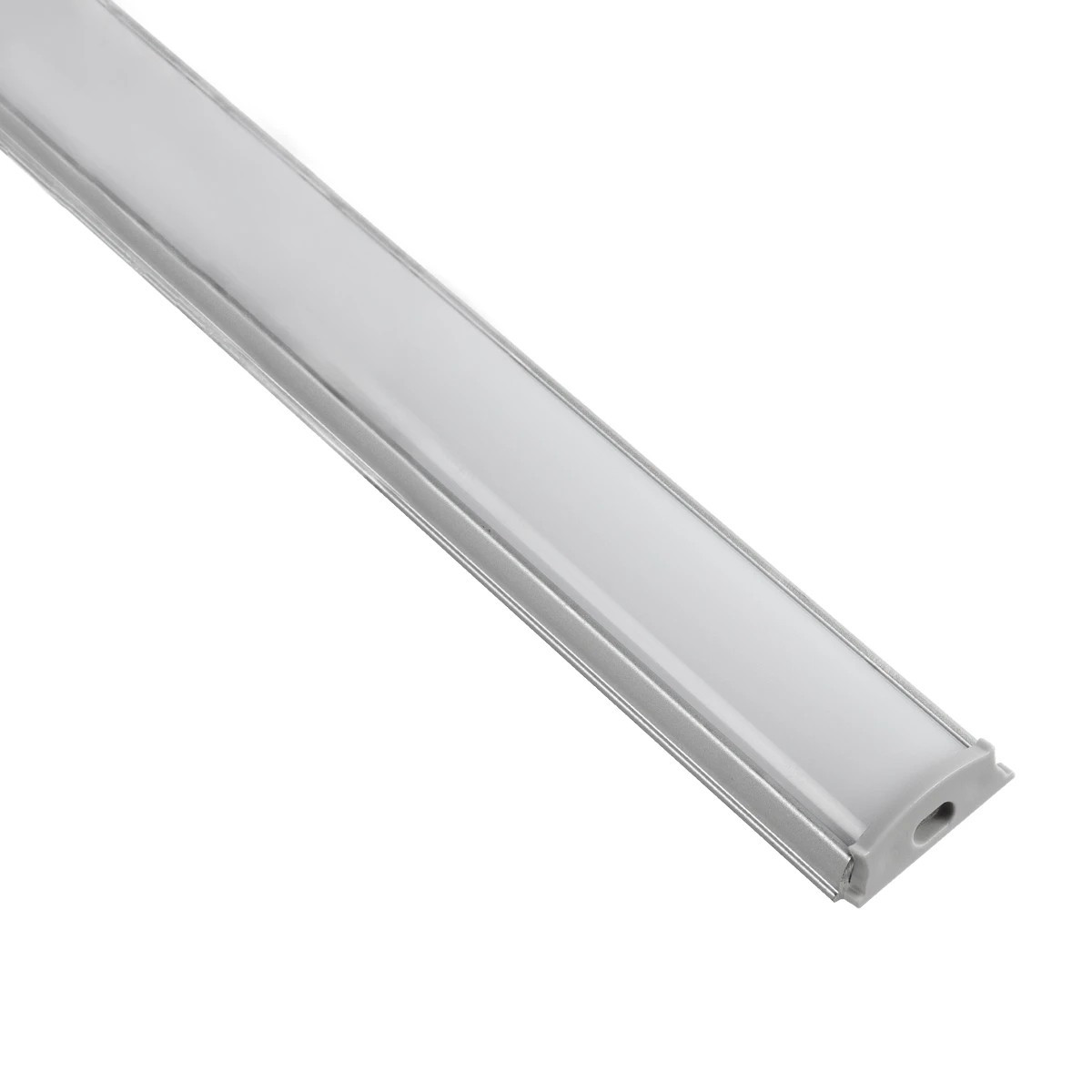 GLOBOSTAR® ALP-LINEAR CURBARIO 70802-1M Επιφανειακό Εύκαμπτο Προφίλ Αλουμινίου με Λευκό Γαλακτερό Πατητό Κάλυμμα για Ταινίες LED IP20 - Ασημί & Λευκό - Μ100 x Π1.8 x Υ0.5cm - Image 3
