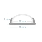 GLOBOSTAR® ALP-LINEAR CURBARIO 70802-1M Επιφανειακό Εύκαμπτο Προφίλ Αλουμινίου με Λευκό Γαλακτερό Πατητό Κάλυμμα για Ταινίες LED IP20 - Ασημί & Λευκό - Μ100 x Π1.8 x Υ0.5cm - Image 7