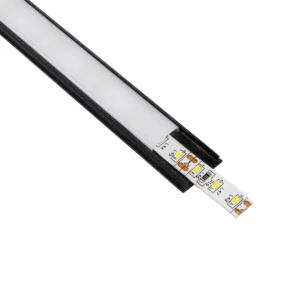 GLOBOSTAR® ALP-LINEAR CURBARIO 70804-1M Επιφανειακό Εύκαμπτο Προφίλ Αλουμινίου με Λευκό Γαλακτερό Πατητό Κάλυμμα για Ταινίες LED IP20 - Μαύρο - Μ100 x Π1.7 x Υ0.5cm
