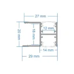 GLOBOSTAR® ALP-R-SHELF DODA 70814-1M Χωνευτό Προφίλ Αλουμινίου Ειδικό για Φωτισμό Ραφιού 18mm με Λευκό Γαλακτερό Πατητό Κάλυμμα για Ταινίες LED IP20 - Ασημί - Μ100 x Π1.5 x Υ2cm - Image 6