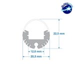 GloboStar® 70817-1M Κρεμαστό Προφίλ Αλουμινίου Ανοδιωμένο με Οβάλ Λευκό Οπάλ Κάλυμμα για 1 Σειρά Ταινίας LED Πατητό - Press On 1 Μέτρο