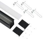 GloboStar® RECESS-PROFILE 70818-1M Προφίλ Αλουμινίου - Βάση & Ψύκτρα Ταινίας LED με Λευκό Γαλακτερό Κάλυμμα - Χωνευτή Χρήση - Πατητό Κάλυμμα - Μαύρο - 1 Μέτρο - Μ100 x Π7.5 x Υ7cm - Image 2