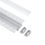 GloboStar® PLASTERBOARD-PROFILE 70819-2M Προφίλ Αλουμινίου - Βάση & Ψύκτρα Ταινίας LED με Λευκό Γαλακτερό Κάλυμμα - Χωνευτή Χρήση σε Γυψοσανίδα - Trimless - Πατητό Κάλυμμα - Ασημί - 2 Μέτρα - Πακέτο 5 Τεμαχίων - Μ200 x Π6.7 x Υ1.4cm - Image 2