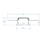 GloboStar® PLASTERBOARD-PROFILE 70820-1M Προφίλ Αλουμινίου - Βάση & Ψύκτρα Ταινίας LED με Μαύρο Φιμέ Κάλυμμα - Χωνευτή Χρήση σε Γυψοσανίδα - Trimless - Πατητό Κάλυμμα - Ασημί - 1 Μέτρο - Μ100 x Π6.7 x Υ1.4cm - Image 6