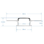GloboStar® PLASTERBOARD-PROFILE 70820-3M Προφίλ Αλουμινίου - Βάση & Ψύκτρα Ταινίας LED με Μαύρο Φιμέ Κάλυμμα - Χωνευτή Χρήση σε Γυψοσανίδα - Trimless - Πατητό Κάλυμμα - Ασημί - 3 Μέτρα - Πακέτο 5 Τεμαχίων - Μ300 x Π6.7 x Υ1.4cm - Image 7