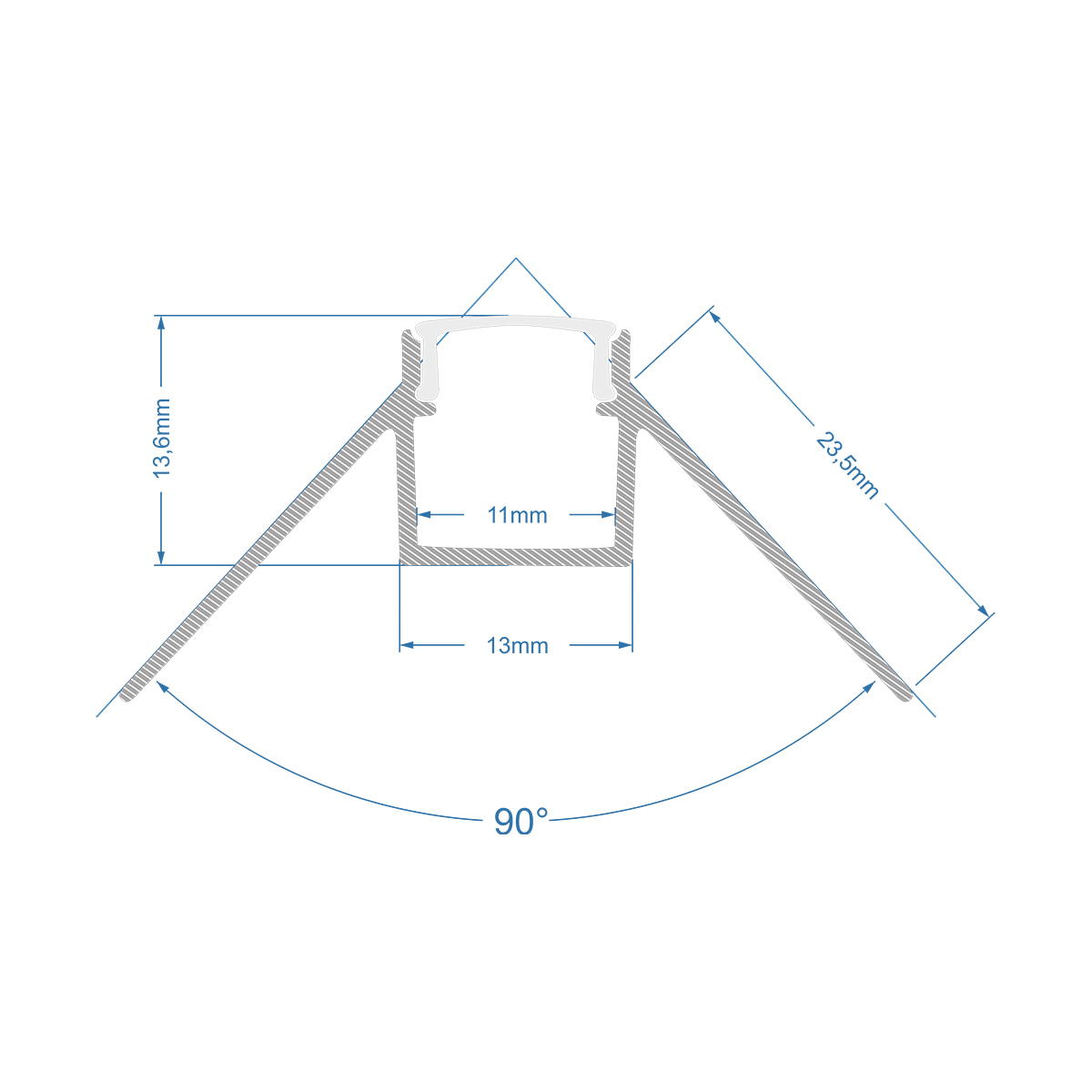 GloboStar® PLASTERBOARD-PROFILE 70821-3M Προφίλ Αλουμινίου - Βάση & Ψύκτρα Ταινίας LED με Λευκό Γαλακτερό Κάλυμμα - Χωνευτή Γωνιακή Χρήση σε Εξωτερική Γωνία Γυψοσανίδας - Trimless - Πατητό Κάλυμμα - Ασημί - 3 Μέτρα - Πακέτο 5 Τεμαχίων - Μ300 x Π4.5 x Υ2cm - Image 6