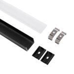 GloboStar® SURFACE-PROFILE 70825-1M Προφίλ Αλουμινίου - Βάση & Ψύκτρα Ταινίας LED με Λευκό Γαλακτερό Κάλυμμα - Επιφανειακή Χρήση - Πατητό Κάλυμμα - Μαύρο - 1 Μέτρο - Μ100 x Π3 x Υ2cm - Image 2