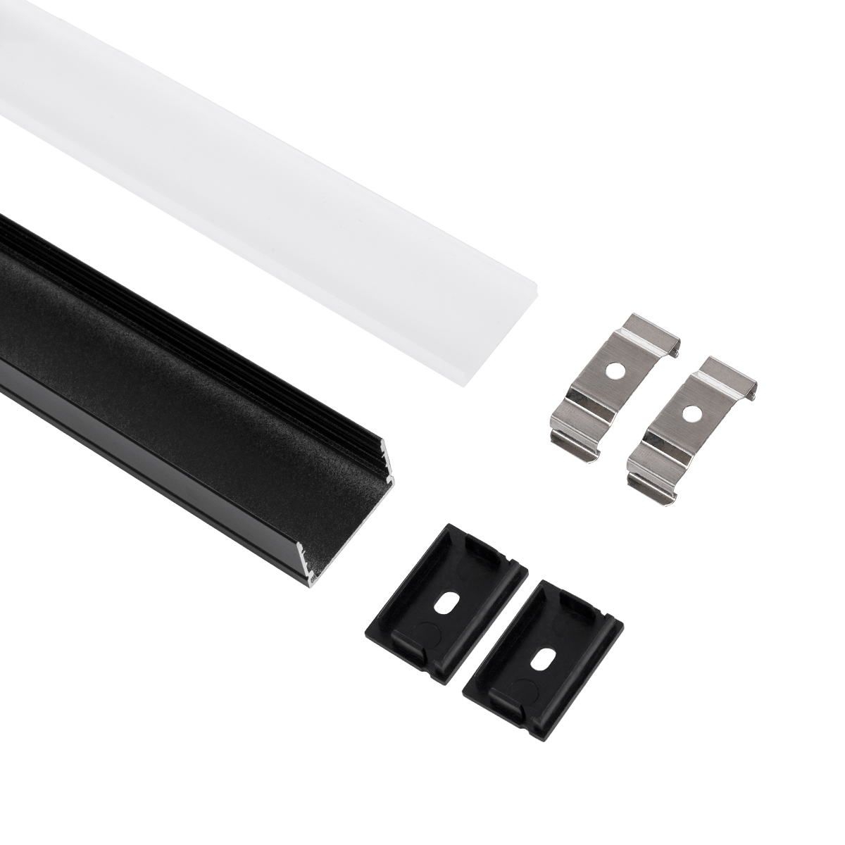 GloboStar® SURFACE-PROFILE 70825-1M Προφίλ Αλουμινίου - Βάση & Ψύκτρα Ταινίας LED με Λευκό Γαλακτερό Κάλυμμα - Επιφανειακή Χρήση - Πατητό Κάλυμμα - Μαύρο - 1 Μέτρο - Μ100 x Π3 x Υ2cm - Image 2