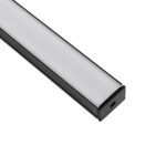 GloboStar® SURFACE-PROFILE 70825-1M Προφίλ Αλουμινίου - Βάση & Ψύκτρα Ταινίας LED με Λευκό Γαλακτερό Κάλυμμα - Επιφανειακή Χρήση - Πατητό Κάλυμμα - Μαύρο - 1 Μέτρο - Μ100 x Π3 x Υ2cm - Image 3