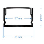 GloboStar® SURFACE-PROFILE 70825-3M Προφίλ Αλουμινίου - Βάση & Ψύκτρα Ταινίας LED με Λευκό Γαλακτερό Κάλυμμα - Επιφανειακή Χρήση - Πατητό Κάλυμμα - Μαύρο - 3 Μέτρα - Πακέτο 5 Τεμαχίων - Μ300 x Π3 x Υ2cm - Image 4