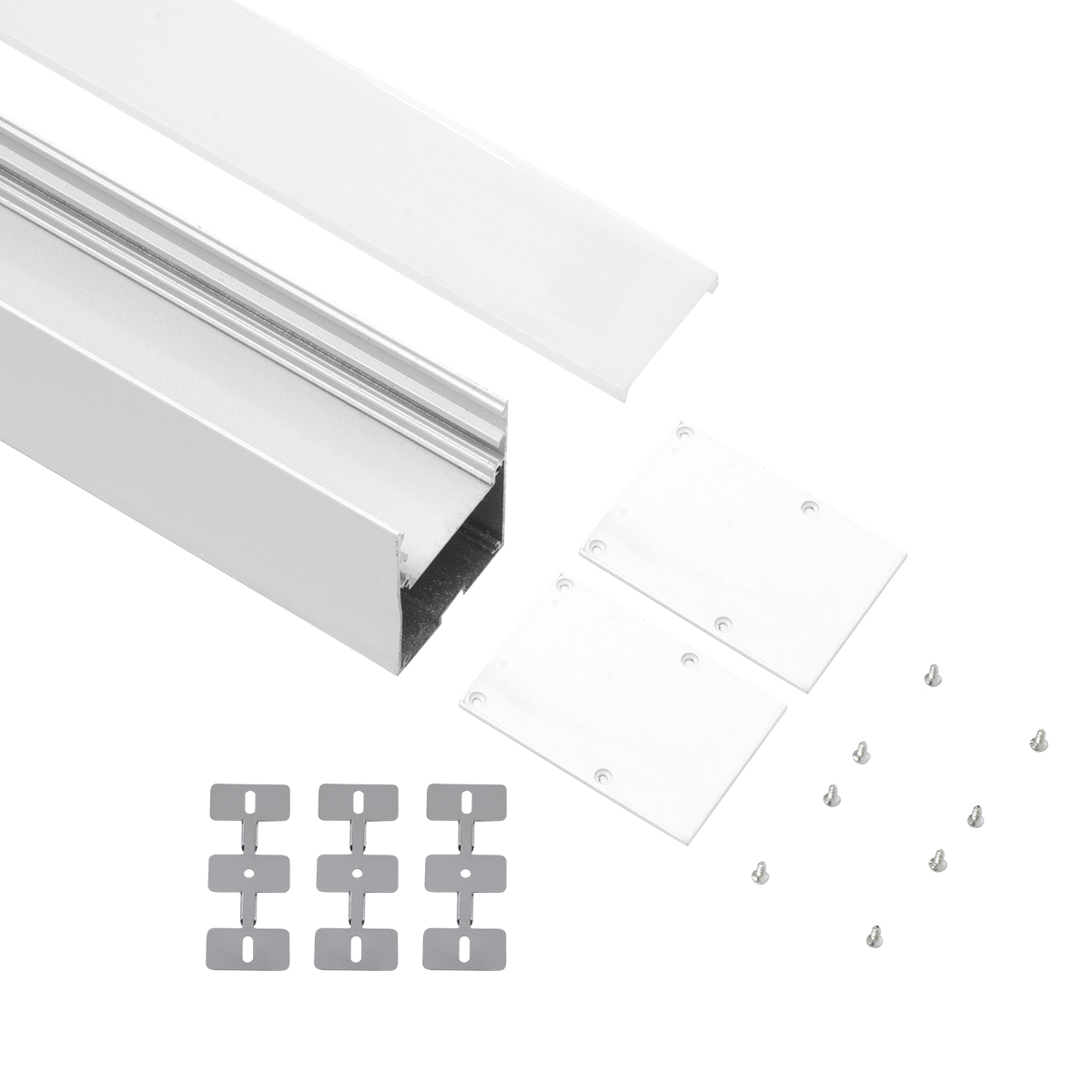 GloboStar® SURFACEPENDANT-PROFILE 70827-3M Προφίλ Αλουμινίου - Βάση & Ψύκτρα Ταινίας LED με Λευκό Γαλακτερό Κάλυμμα - Επιφανειακή & Κρεμαστή Χρήση - Πατητό Κάλυμμα - Λευκό - 3 Μέτρα - Μ300 x Π5 x Υ7cm - Image 2