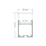 GloboStar® SURFACEPENDANT-PROFILE 70832-1M Προφίλ Αλουμινίου - Βάση & Ψύκτρα Ταινίας LED με Λευκό Γαλακτερό Κάλυμμα - Επιφανειακή & Κρεμαστή Χρήση - Πατητό Κάλυμμα - Μαύρο - 1 Μέτρο - Μ100 x Π3.5 x Υ7.4cm - Image 7